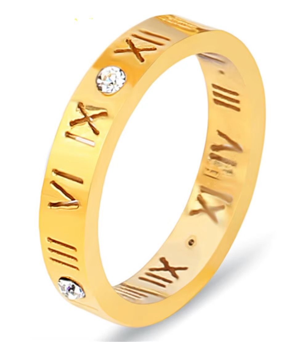 Luxury Roman Numeral Necklace Earring Bracelet Ring Set For Women Never Fade 316L Stainless Steel Wedding Jewelry Set Gift Box