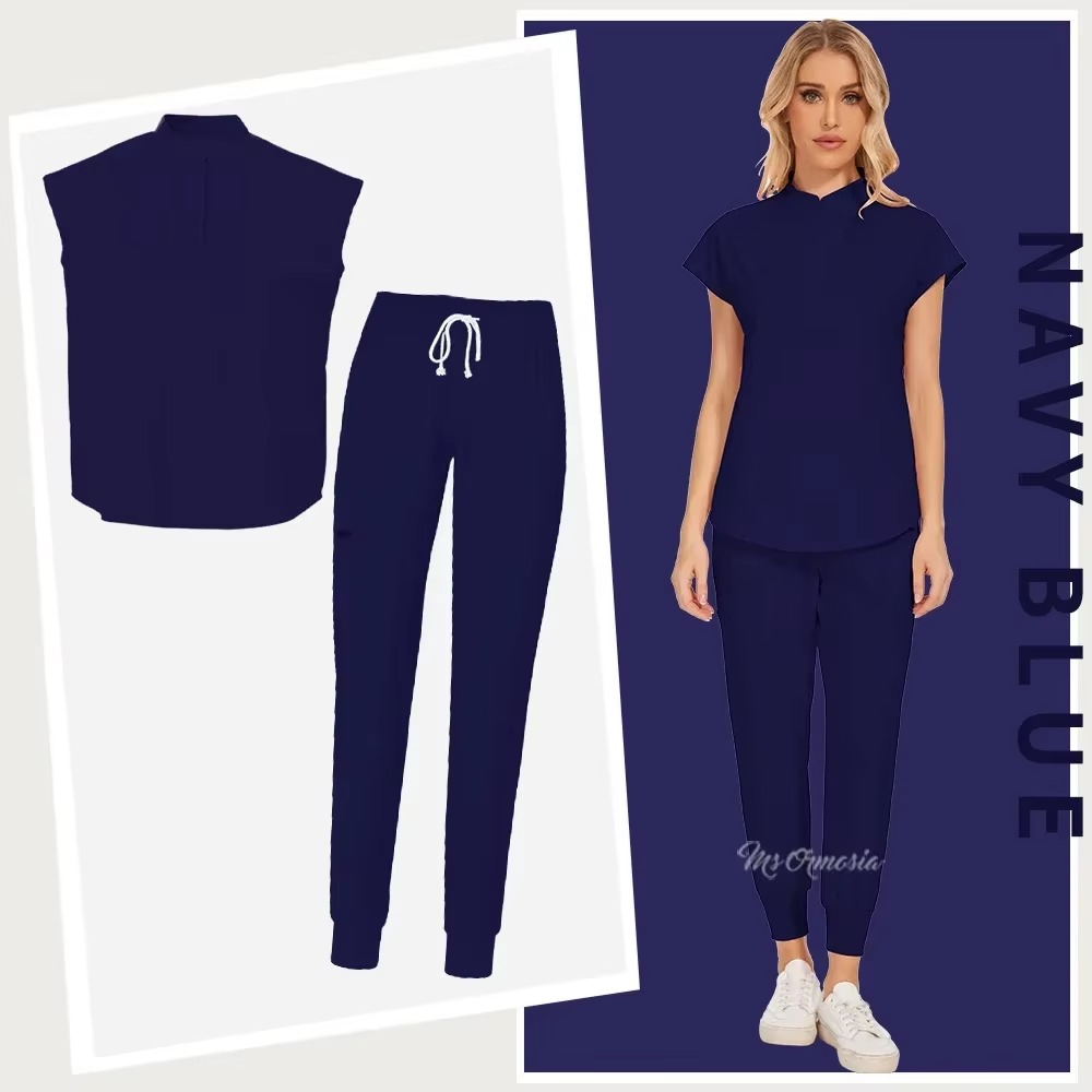 Medical Uniform Elastic Scrub Suit Hospital Surgical Scrubs Top Pants Nurse Nursing Workwear Doctors Clothes Medical Uniform Set