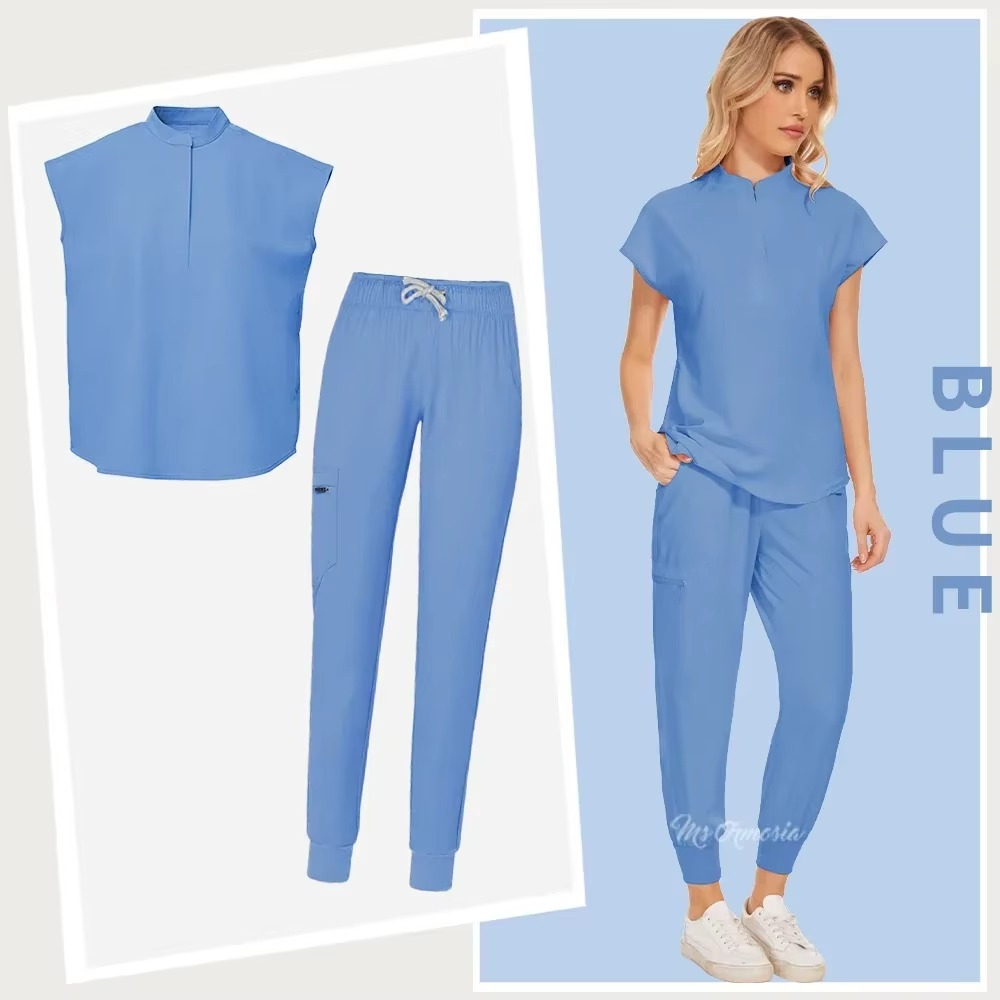 Medical Uniform Elastic Scrub Suit Hospital Surgical Scrubs Top Pants Nurse Nursing Workwear Doctors Clothes Medical Uniform Set
