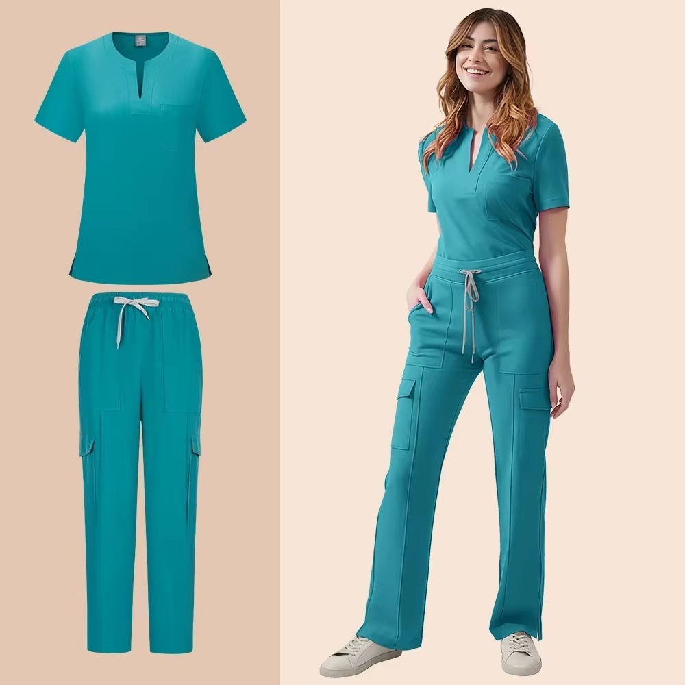 Hot Sales Scrub Sets Women Lab Coat Healthcare Operating Room Surgical Gown Breathable Workwear Hospital Accessories Nurse Scrub