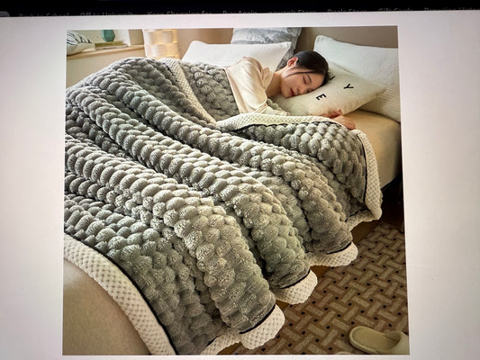Plush Blanket (Grey, 180x200)