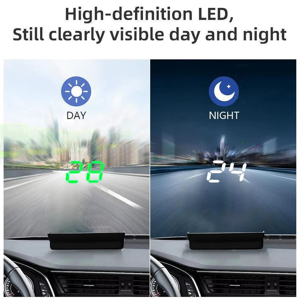 V9 Head Up Display Digital Speedometer GPS HUD Plug And Play For All Cars Big Font KMH Windshield Projector Car Accessories