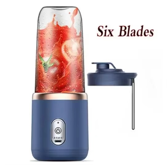 6 Blades Electric Juicer Cup 2 Cups For Travel Portable Juicer Mixer
