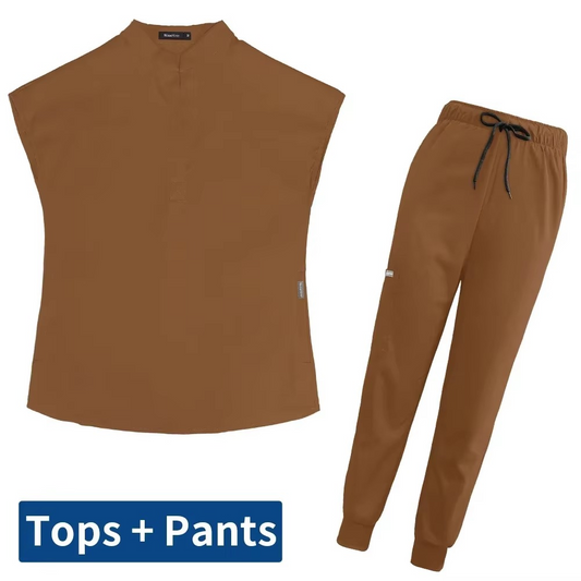 Thicken Nursing Uniform High Quality Solid Color Medical Doctor Workwear Pet Hospital Veterinary Non-sticky Hair Scrub Work Suit