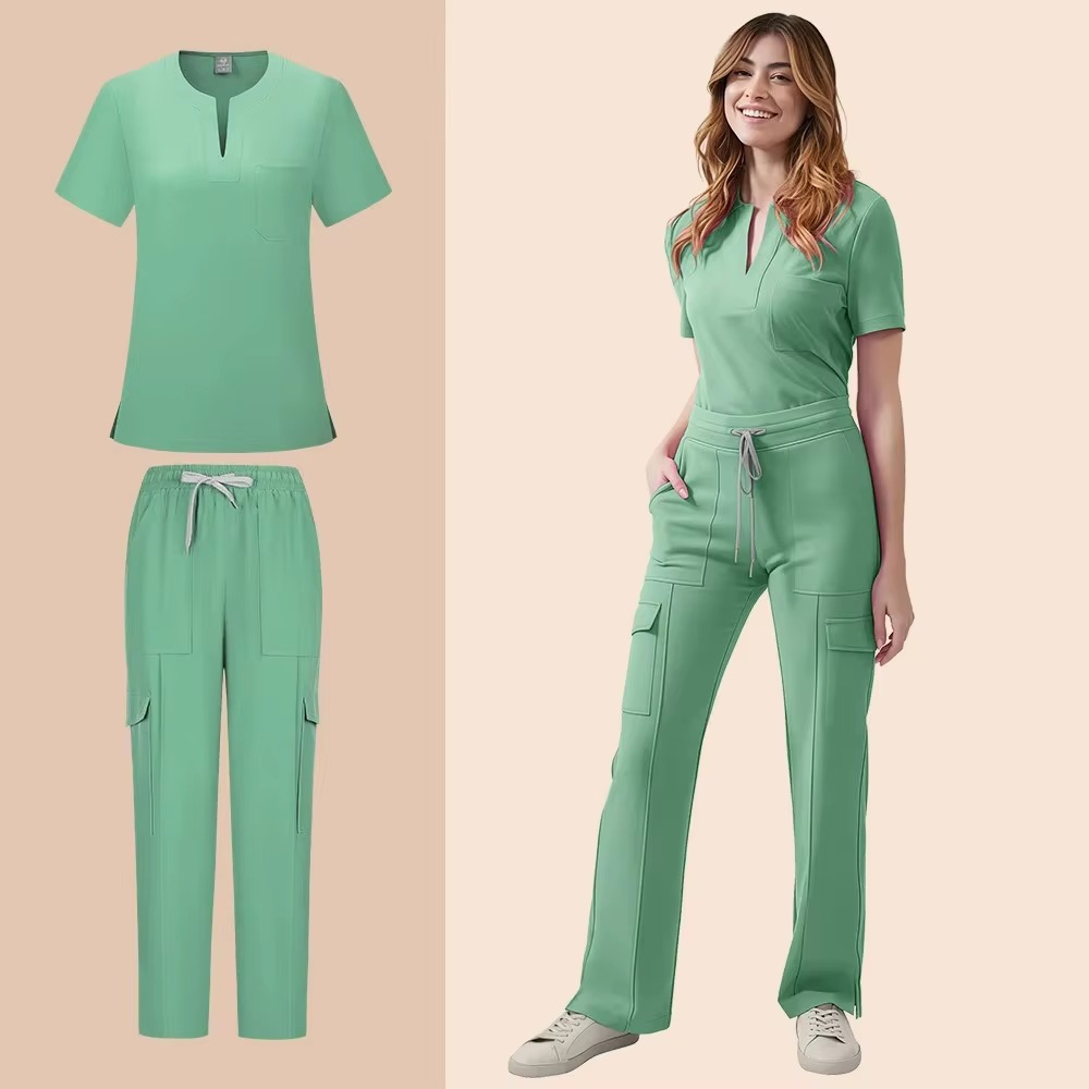 Hot Sales Scrub Sets Women Lab Coat Healthcare Operating Room Surgical Gown Breathable Workwear Hospital Accessories Nurse Scrub