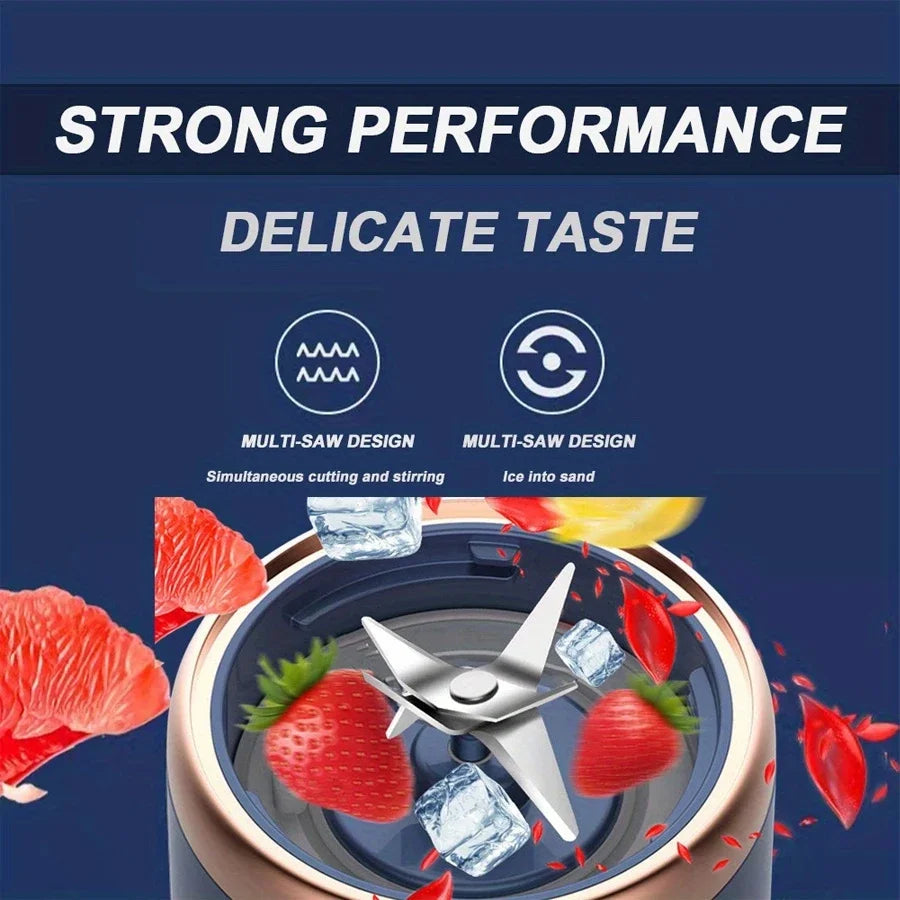 6 Blades Electric Juicer Cup 2 Cups For Travel Portable Juicer Mixer