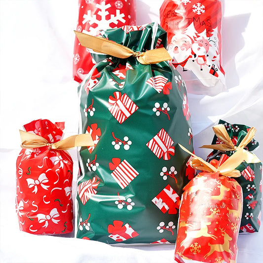 Christmas Drawstring Gift Bags